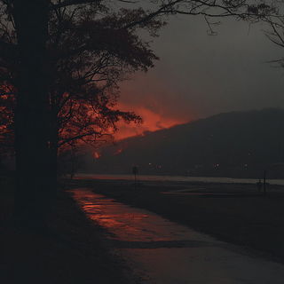 Oxide Witness style, Midjourney V7: realistic landscape photograph of quiet dawn