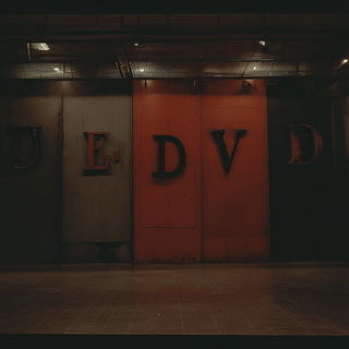 Oxide Witness style, Midjourney V7: typographic composition with large letters