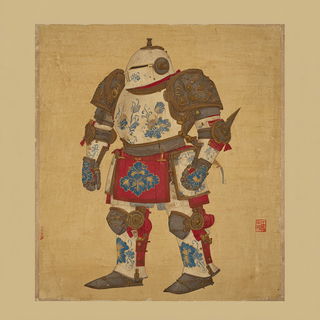 Parchment Fossilism style, Midjourney V7: concept art character design of retropunk steam knight