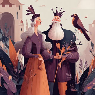Corallavender Wildmachina style, Midjourney V7: retro fairy-tale illustration