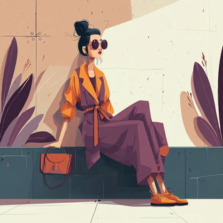 Corallavender Wildmachina style, Midjourney V7: haute-couture fashion outfit