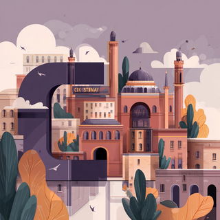 Corallavender Wildmachina style, Midjourney V7: bold minimalist logo design for Istanbul city municipal services