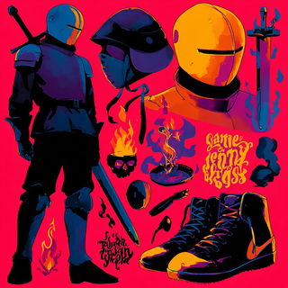 Electric Needlewilds style, Midjourney V7: concept art character design of retropunk steam knight