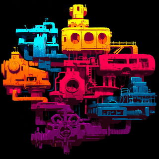 Electric Needlewilds style, Midjourney V7: technical infrastructure blueprint schematics
