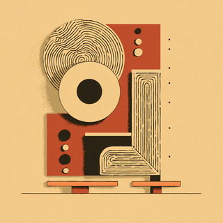 Woodcutana style, Midjourney V7: abstract 3D render