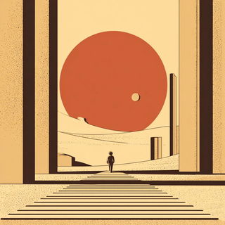 Woodcutana style, Midjourney V7: cinematic shot from sci-fi movie