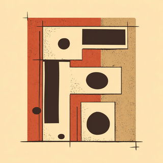Woodcutana style, Midjourney V7: typographic composition with large letters
