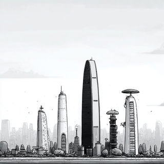 Scaleweather style, Midjourney V7: megacity with futuristic bioarchitecture