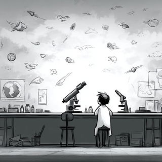 Scaleweather style, Midjourney V7: editorial illustration for popular scientific magazine cover