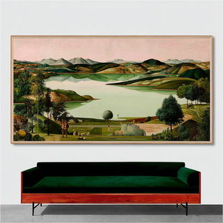 Feathergilt style, Midjourney V7: realistic landscape photograph of quiet dawn