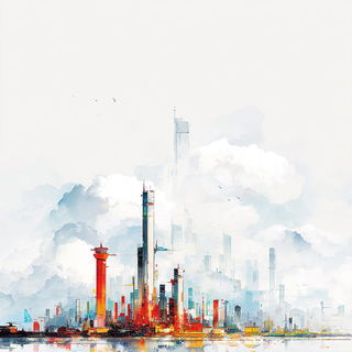 Washmount style, Midjourney V7: megacity with futuristic bioarchitecture
