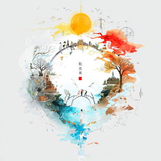 Washmount style, Midjourney V7: editorial illustration for popular scientific magazine cover