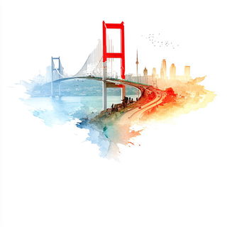 Washmount style, Midjourney V7: bold minimalist logo design for Istanbul city municipal services