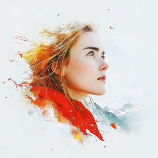Washmount style, Midjourney V7: photographic portrait of female protagonist