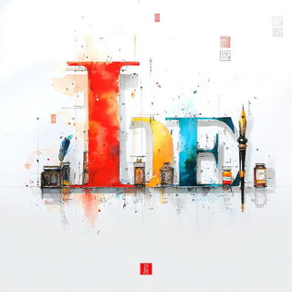 Washmount style, Midjourney V7: typographic composition with large letters