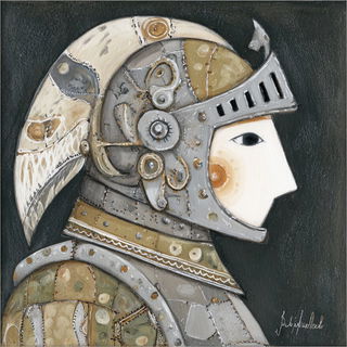 Candlethread Coptic style, Midjourney V7: concept art character design of retropunk steam knight