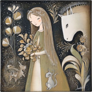 Candlethread Coptic style, Midjourney V7: retro fairy-tale illustration