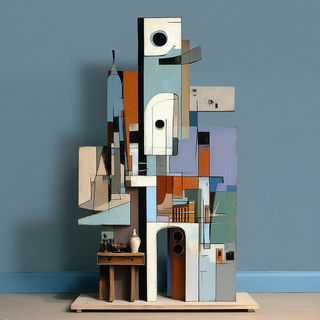 Vesselfolk Cubism style, Midjourney V7: abstract 3D render