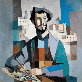Vesselfolk Cubism style, Midjourney V7: classical 18th-century oil painting