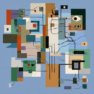 Vesselfolk Cubism style, Midjourney V7: technical infrastructure blueprint schematics
