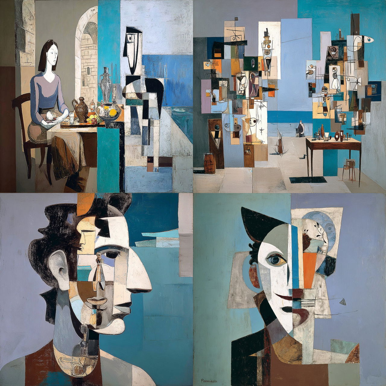Vesselfolk Cubism style, Midjourney V7, render 1 of 4