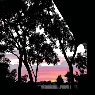 Cartoonese style, Midjourney V7: realistic landscape photograph of quiet dawn