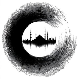Scarred Strata style, Midjourney V7: bold minimalist logo design for Istanbul city municipal services