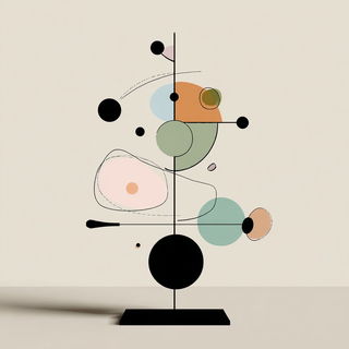 Glyphfolk style, Midjourney V7: abstract 3D render