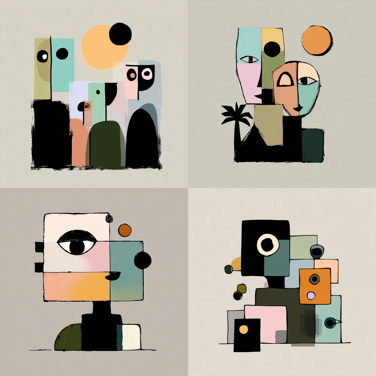Glyphfolk style, Midjourney V7, render 1 of 4