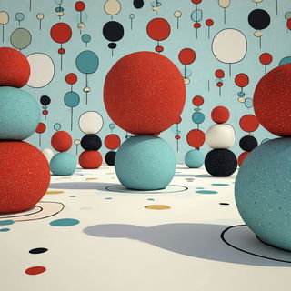 Contourama style, Midjourney V7: abstract 3D render