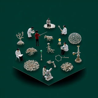 Silver Caustic style, Midjourney V7: editorial illustration for popular scientific magazine cover