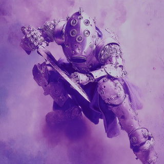 Ivyphotic style, Midjourney V7: concept art character design of retropunk steam knight