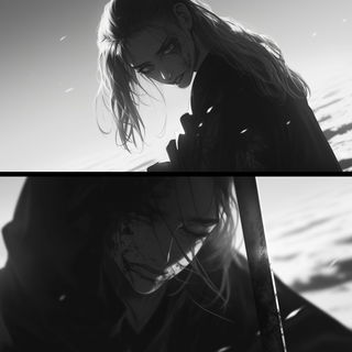 Ivyphotic style, Midjourney V7: black-and-white manga comic strip