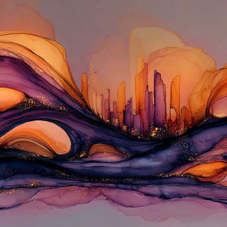 Orchestrion Veinwork style, Midjourney V7: megacity with futuristic bioarchitecture