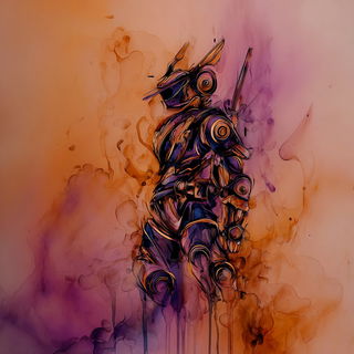Orchestrion Veinwork style, Midjourney V7: concept art character design of retropunk steam knight