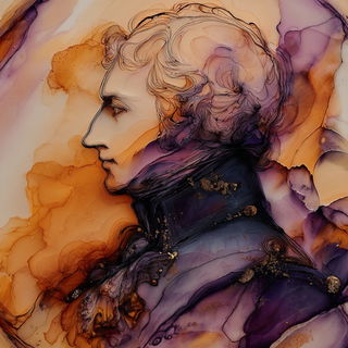 Orchestrion Veinwork style, Midjourney V7: classical 18th-century oil painting