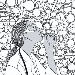 Whitefield Labyrinth style, Midjourney V7: editorial illustration for popular scientific magazine cover