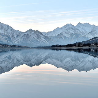 Whitefield Labyrinth style, Midjourney V7: realistic landscape photograph of quiet dawn