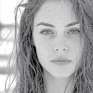 Whitefield Labyrinth style, Midjourney V7: photographic portrait of female protagonist