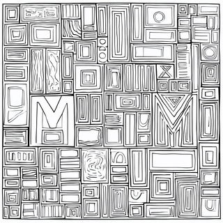 Whitefield Labyrinth style, Midjourney V7: typographic composition with large letters