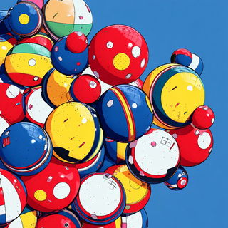Koiwake Cartoons style, Midjourney V7: abstract 3D render