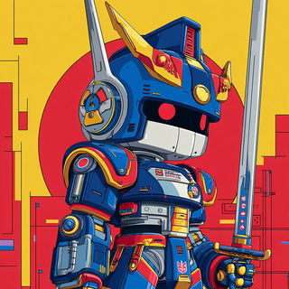 Koiwake Cartoons style, Midjourney V7: concept art character design of retropunk steam knight