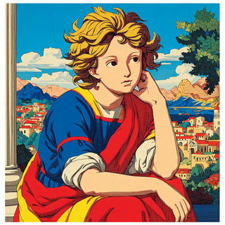 Koiwake Cartoons style, Midjourney V7: classical 18th-century oil painting