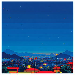 Koiwake Cartoons style, Midjourney V7: realistic landscape photograph of quiet dawn