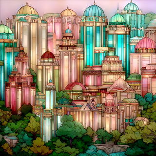 Celcut Rosarium style, Midjourney V7: megacity with futuristic bioarchitecture
