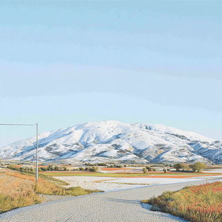 Paintmark Menagerie style, Midjourney V7: realistic landscape photograph of quiet dawn