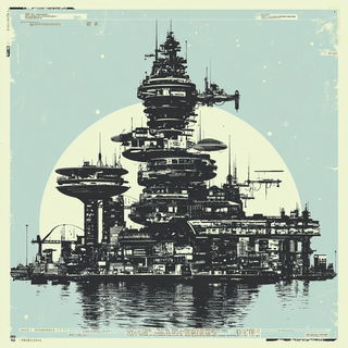 Panel Orbitism style, Midjourney V7: megacity with futuristic bioarchitecture