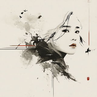 Heronmark style, Midjourney V7: photographic portrait of female protagonist