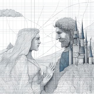 Apocryphal Stagecraft style, Midjourney V7: retro fairy-tale illustration