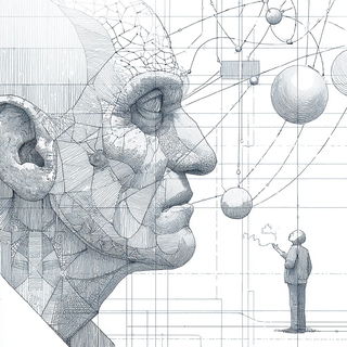 Apocryphal Stagecraft style, Midjourney V7: editorial illustration for popular scientific magazine cover